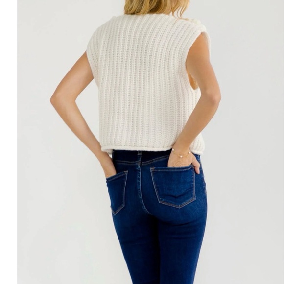 CLOUD TEN crochet Daisy ivory tank top  S M L - Picture 2 of 3